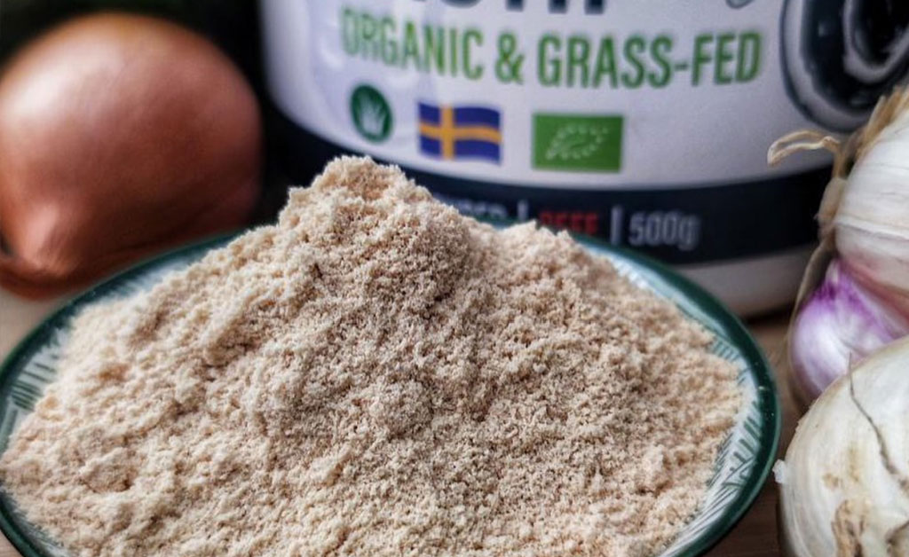 caldo de ossos em pó