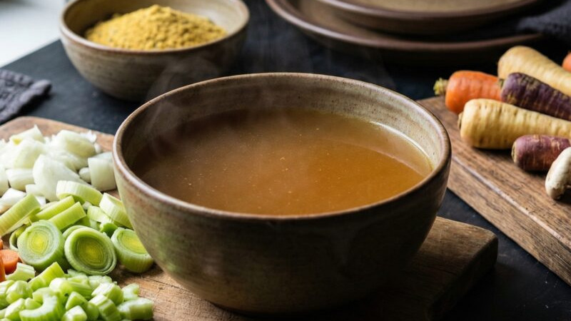 Caldo de ossos cozinhado lentamente durante 72 horas