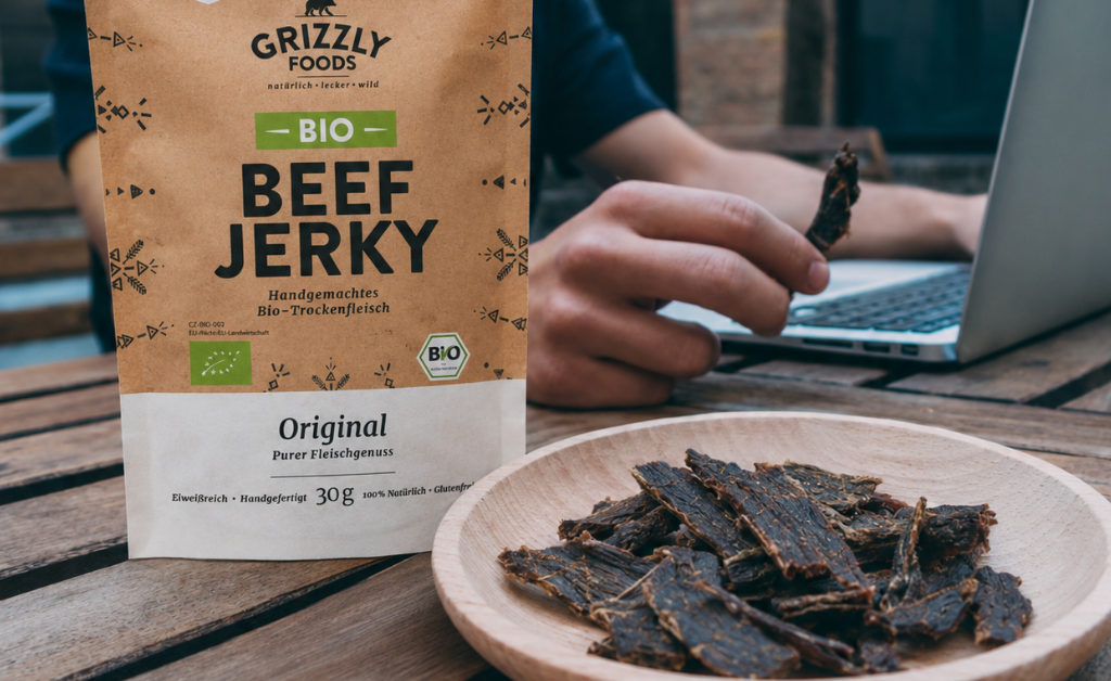 Snack proteico natural de carne seca
