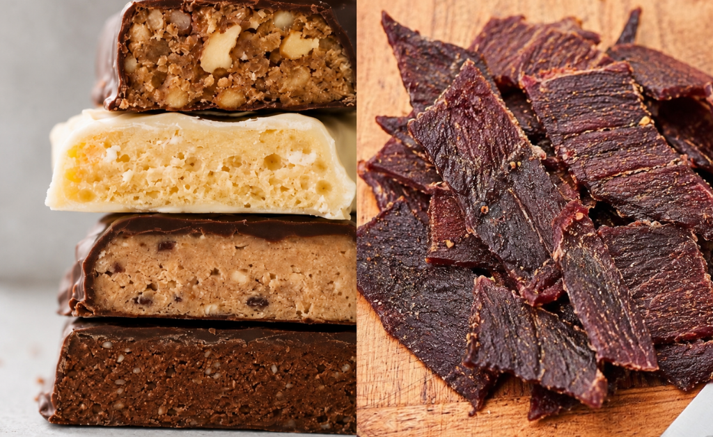 Carne seca versus barras proteicas