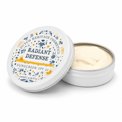 Protetor solar Radiant Defense SPF 30 Dutch Heritage em fundo branco
