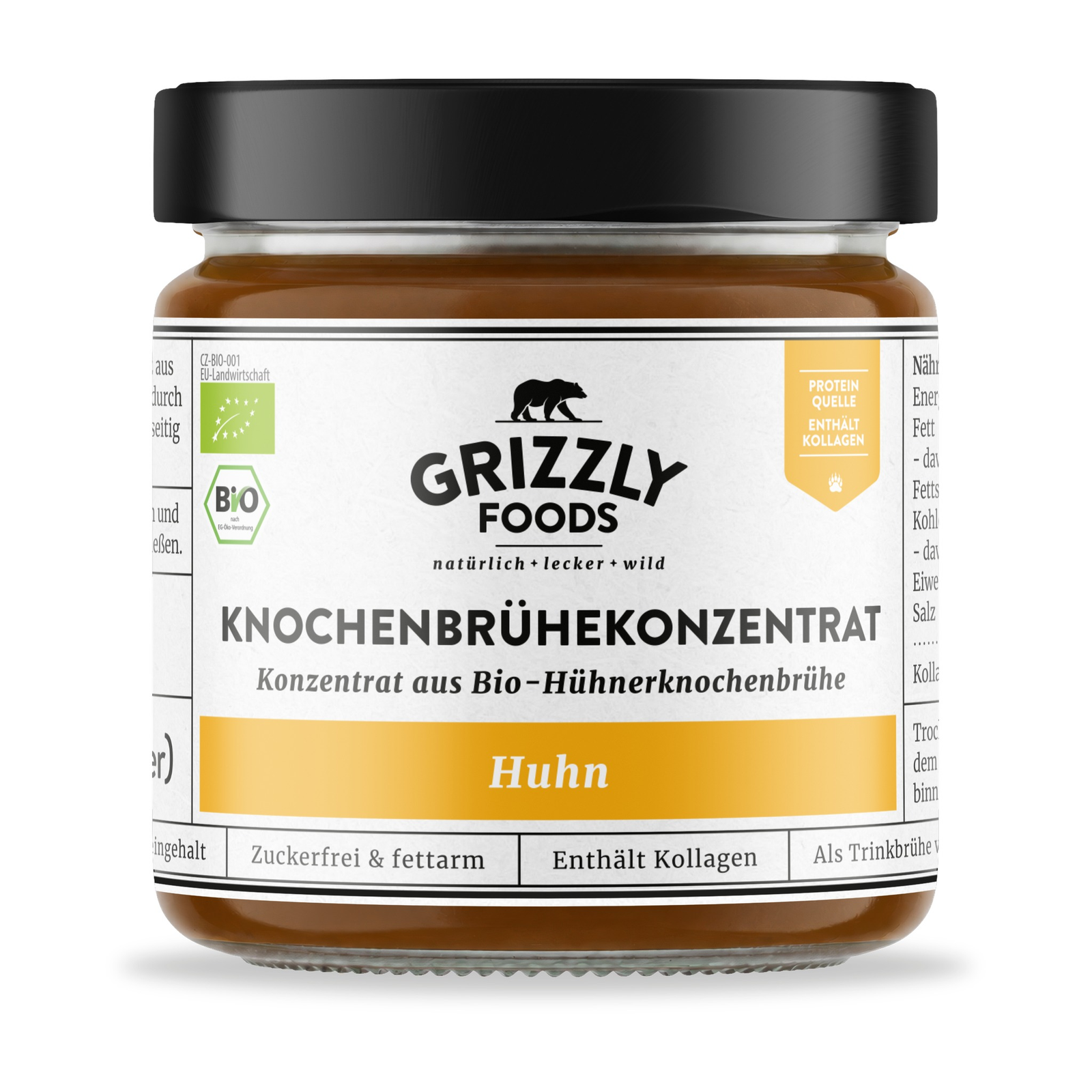 Caldo de Ossos Concentrado BIO de Galinha Grizzly Foods